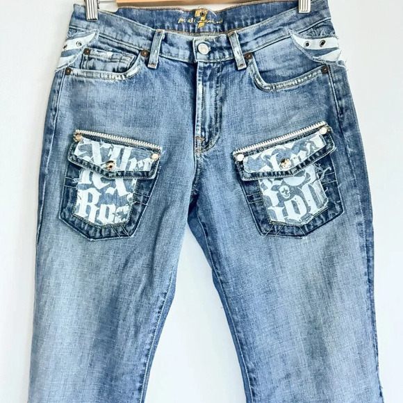 7 for All Mankind Y2K Embellished Jeans 30 - Picture 3 of 11